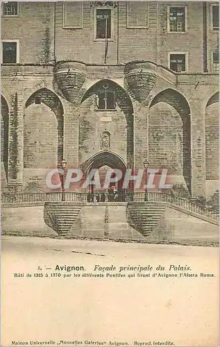 Cartes postales Avignon Facade Principale du Palais Bati de 1315 a 1370 par les Differents Pontifes