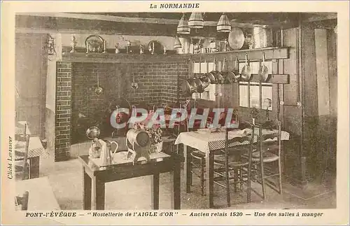 Cartes postales Pont L'Eveque Hostellerie de l'Aigle d'Or La Normandie Ancien Relais 1520 Une des Salles a Mange