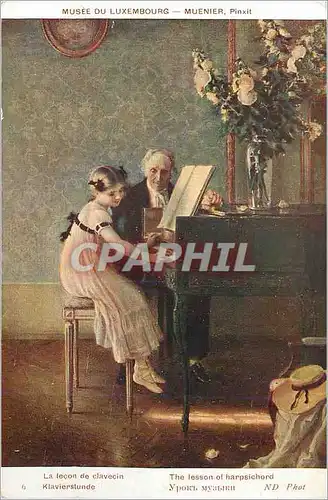 Ansichtskarte AK Musee du Luxembourg Muenier Pinxit La Lecon de Clavecin