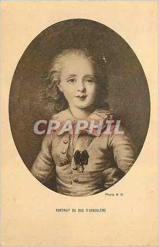 Cartes postales Portrait du Duc d'Angouleme Comite National de L'Enfance Paris