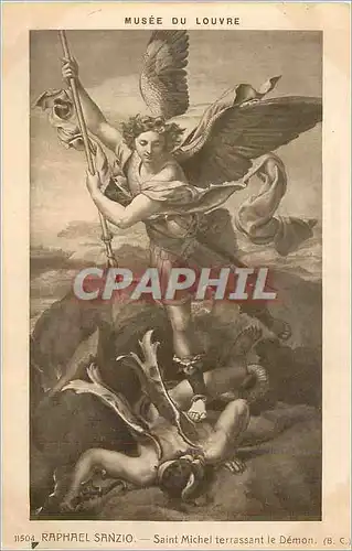 Ansichtskarte AK Musee du Louvre Raphael Sanzio Saint Michel Terrassant le Demon