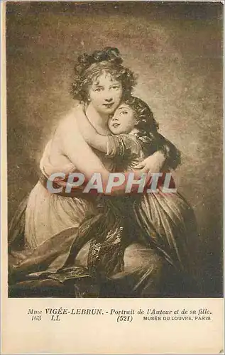 Cartes postales Musee du Louvre Paris Mme Vigee Lebrun Portrait de l'Auteur et de sa Fille