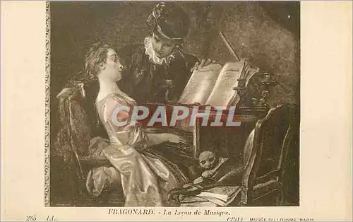 Cartes postales Musee du Louvre Paris Fragonard La Lecon de Musique