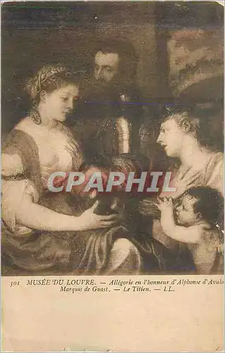 Cartes postales Musee du Louvre Allegorie en L'Honneur d'Alphonse L'Avalo Marquis de Guast Le Titien