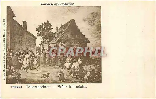Cartes postales Munchen Kgl Pinakothek Teniers Scene Hollandaise