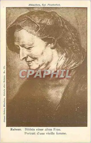 Cartes postales Munchen Kgl Pinakothek Rubens Portrait d'Une Vieille Femme