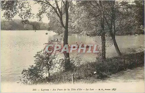 Cartes postales Lyon Au Parc de la Tete d'Or Le Lac Canoe