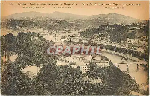 Cartes postales Lyon Vaise et Panorama sur les Monts d'Or Vue Prise du Restaurant Gay