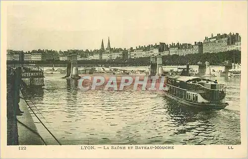 Ansichtskarte AK Lyon La Saone et Bateau Mouche