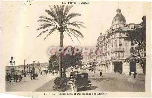 Cartes postales Nice La Cote d'Azur Hotel Rhul et Promenade des Anglais