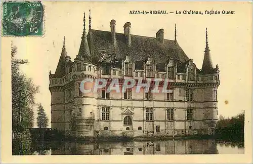 Cartes postales Azay le Rideau Le Chateau Facade Ouest
