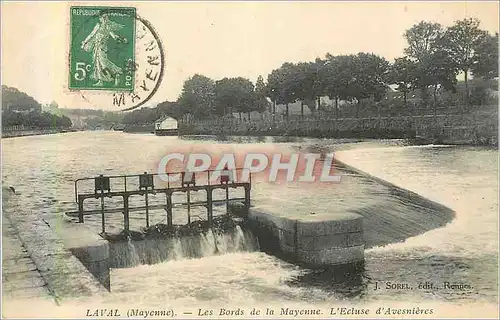 Cartes postales Laval (Mayenne) Les Bords de la Mayenne Lf'Ecluse d'Avesnieres
