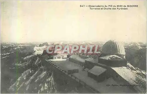 Ansichtskarte AK Observatoire du Pic du Midi de Bigorre Terrasse et Chaine des Pyrenees