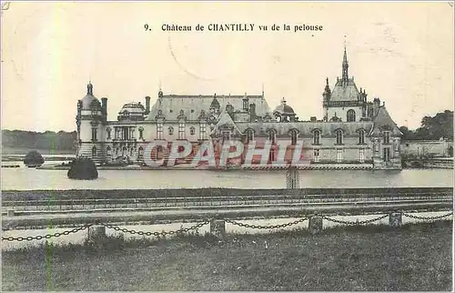 Cartes postales Chateau de Chantilly vu de la Pelouse