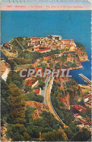 Cartes postales Monaco Le Rocher Vue prise de la Mayenne Corniche