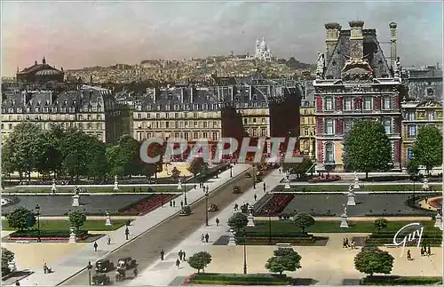 Cartes postales moderne Paris et ses Merveilles La Butte Montmartre vue du Palais du Louvre Sacre C�ur