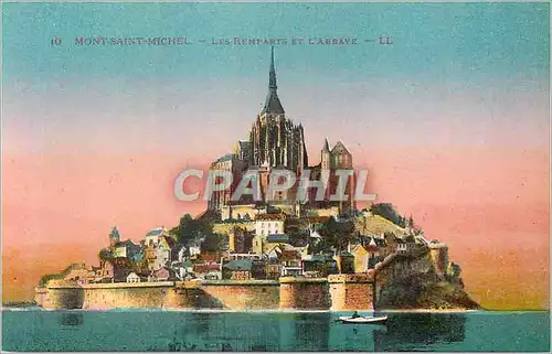 Cartes postales Mont Saint Michel Les Remparts et l'Abbaye