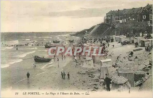 Ansichtskarte AK Le Portel La Plage a L'Heure du Bain