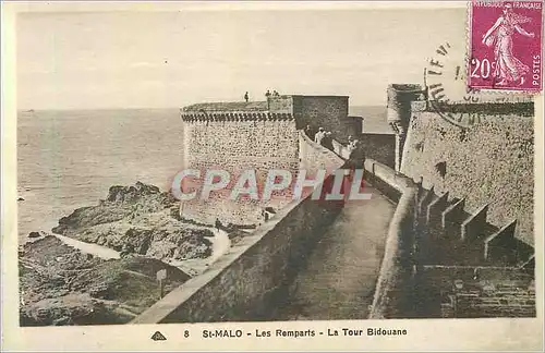 Cartes postales St Malo Les Remparts La Tour Bidouane