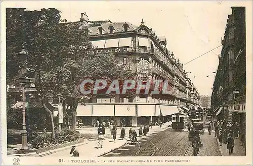 Cartes postales Toulouse La Rue d'Alsace Lorraine (Vue Plongeante)