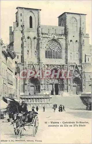 Cartes postales Vienne Cathedrale St Maurice Construite du XIe au XVe Siecle Voiture a Ane Donkey