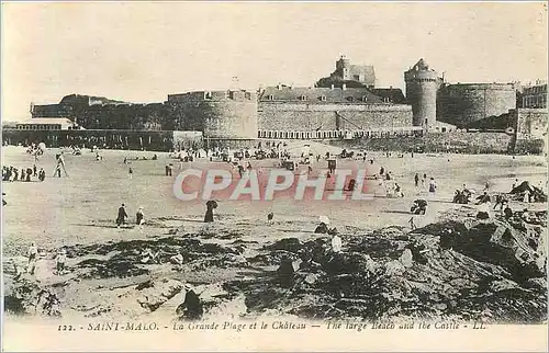 Cartes postales Saint Malo la Grande Plage et le Chateau