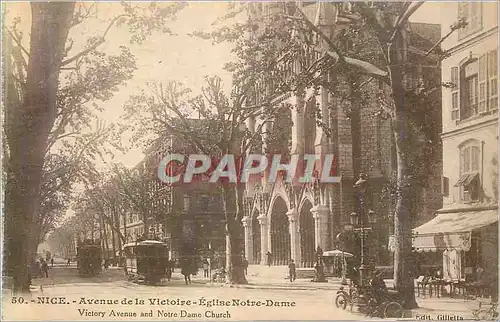 Ansichtskarte AK Nice Avenue de la Victoire Eglise Notre Dame Tramway