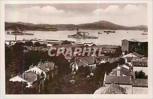 Moderne Karte Toulon la Rade Bateaux