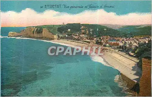 Cartes postales Etretat Vue Generale et Falaise d'Amont