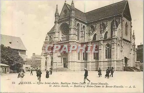 Cartes postales Rennes Eglise Saint Aubin Basilique Notre Dame de Bonne Nouvelle