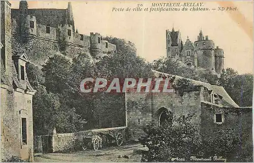 Ansichtskarte AK Montreuil Bellay Porte de Ville et Fortifications du Chateau