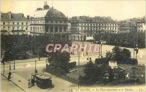 Cartes postales le Havre la Place Gambetta et le Theatre