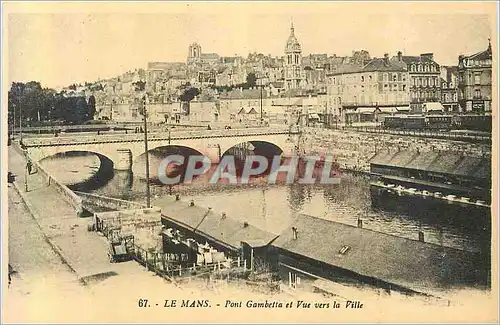 Cartes postales le Mans Pont Gambetta et Vue vers la Ville