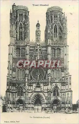 Cartes postales Toul Illustre la Cathedrale (Facade)