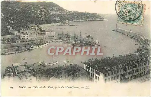 Cartes postales Nice l'Entree du Port Prise du Mont Boron Bateaux