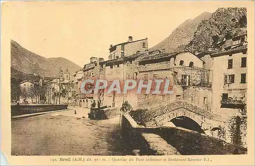 Cartes postales Breil (A M) Quartier du Pont Inferieur et Boulevard Rouvier