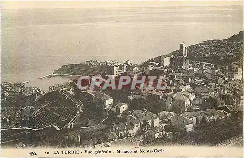 Cartes postales la Turbie Vue Generale Monaco et Monte Carlo