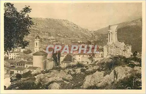 Ansichtskarte AK la Turbie (Alpes Maritimes) Vue Generale et Trophee d'Auguste Cote d'Azur la Douce France