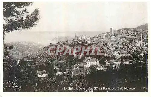 Cartes postales la Turbie (A M) Vue Gle et Principaute de Monaco
