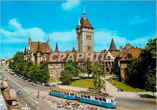 Cartes postales moderne Zurich Schweiz Landesmuseum Tramway