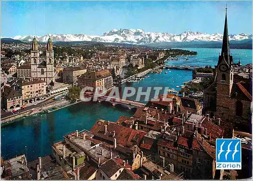 Cartes postales moderne Zurich und die Alpen
