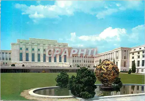 Cartes postales moderne Geneve Palais de l'ONU et la Sphere Armillaire Offerte par la Fondation Woodrow Wilson