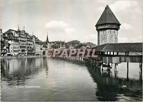 Moderne Karte Luzern Kapellbrucke