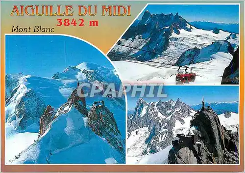 Moderne Karte Chamonix Mont Blanc (Hte Savoie)Aiguille du Midi 3 842 m Mont Blanc