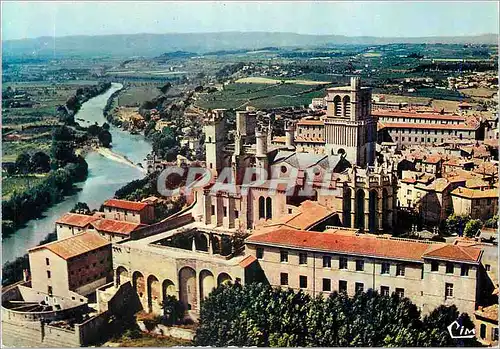 Cartes postales moderne Beziers (Herault) Vue Aerienne sur la Cathedrale St Nazaire