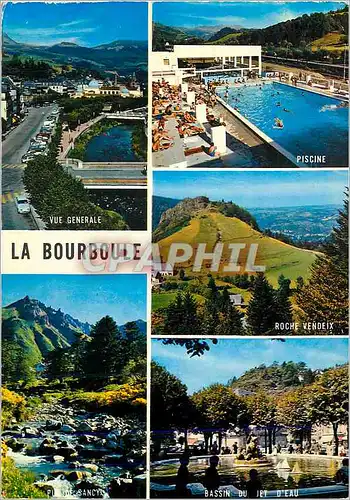 Cartes postales moderne La Bourboule (alt 852 m) L'Auvergne Touristique Vue generale Piscine Roche Vendeix Bassin du jet