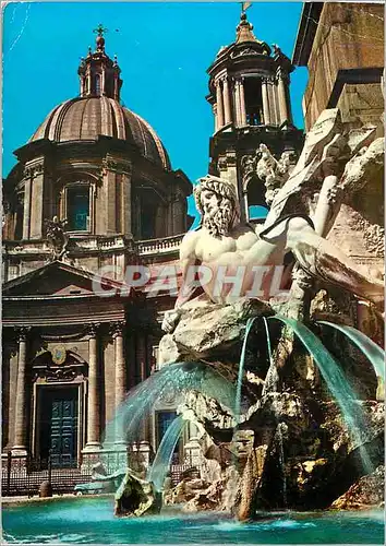 Cartes postales moderne Roma Place Navona Fontaine de Bernini