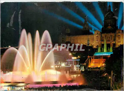 Cartes postales moderne Barcelona Parc de Montjuich Palais National de l'Art et Fontaine Monumentale