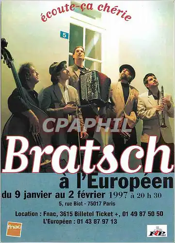 Cartes postales moderne Bratsh Nouvel Album Ecoute ca Cherie Rue Biot Paris