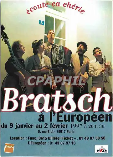 Moderne Karte Bratsh Nouvel Album Ecoute ca Cherie Rue Biot Paris